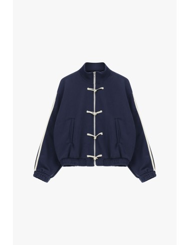 Casaco de felpa com fecho frontal e cordões decorativos Dixie