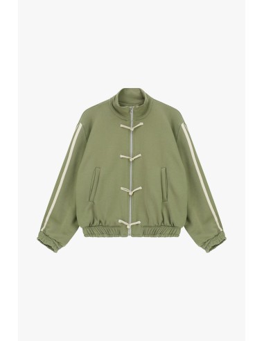 Sweat com fecho frontal e cordões decorativos Dixie