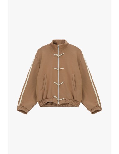 Felpa com fecho de correr frontal e cordões decorativos Dixie