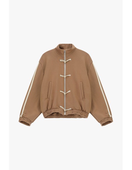 Felpa com fecho de correr frontal e cordões decorativos Dixie