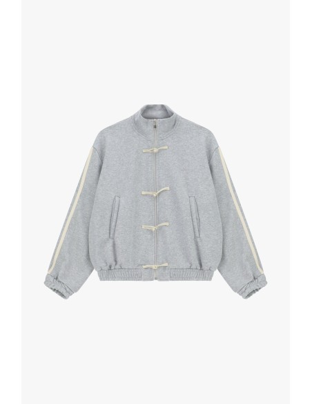 Sweat com fecho frontal e cordões decorativos Dixie