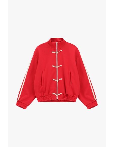 Sweat com Fecho de Correr Frontal e Cordões Decorativos Dixie