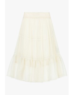 Saia longa com folhos e aplicações delicadas Dixie