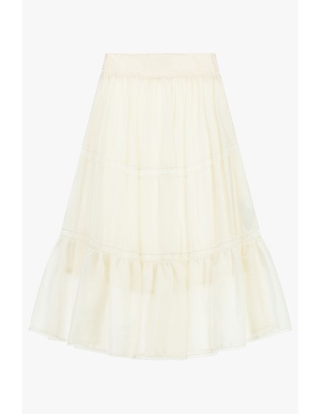 Saia longa com folhos e aplicações delicadas Dixie