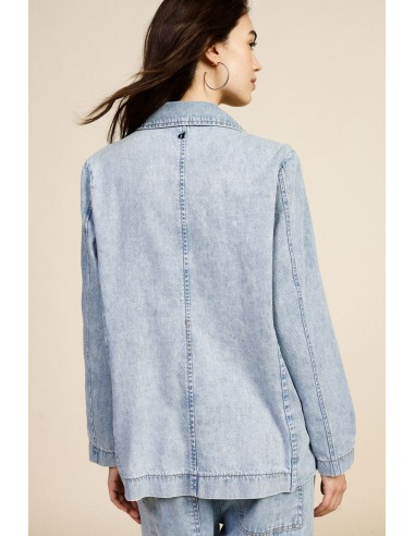 Blazer de Ganga com Botões e Bolsos Aplicados Dixie