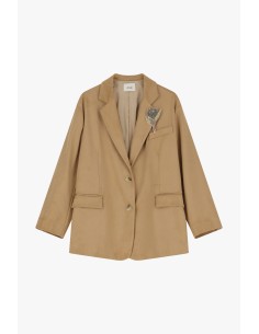 Blazer Efeito Camurça Com Colarinho E Bolsos Dixie 2