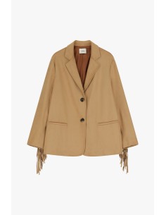Blazer efeito camurça com franjas e botões Dixie 2