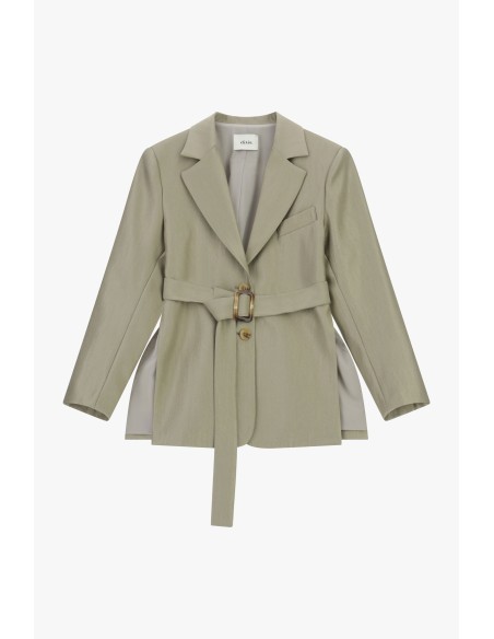 Sobrecamisa com cinto e fenda lateral Dixie