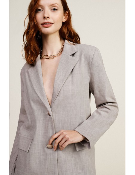 Blazer com Botões e Bolsos Frontais com Aba Dixie