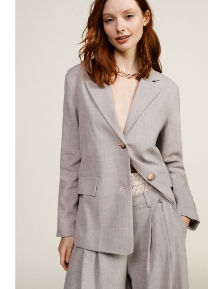 Blazer com botões e bolsos frontais de aba Dixie