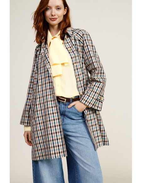 Casaco Xadrez Com Botões Frontais E Bolsos Dixie