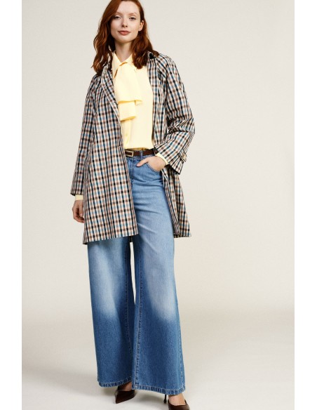 Casaco Xadrez Com Botões Frontais E Bolsos Dixie