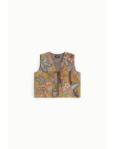 Colete estampado com cordões decorativos frontais Dixie