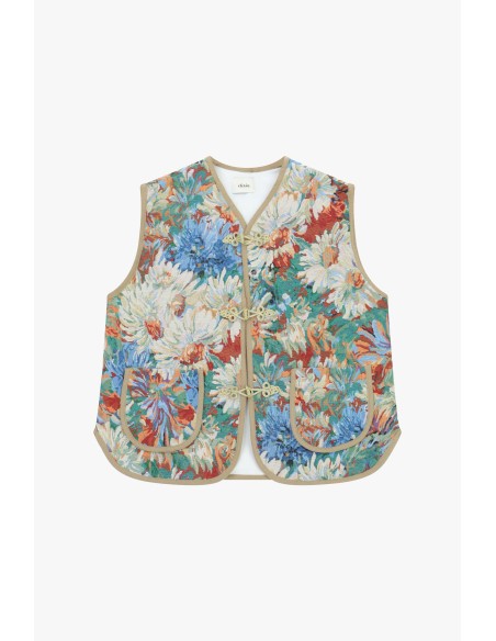 Colete com padrão floral e bolsos frontais Dixie