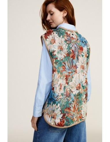 Colete estampado floral com bolsos frontais Dixie