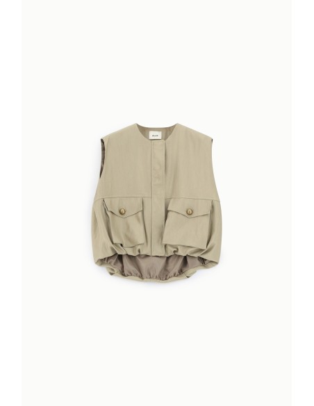 Colete Curto Com Bolsos Aplicados Frontais Dixie