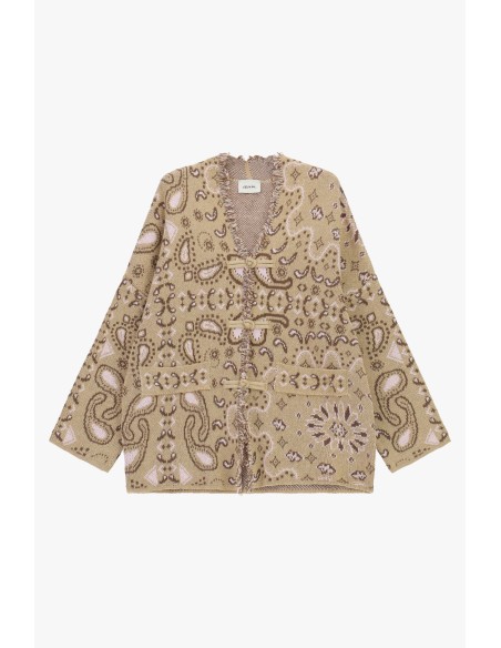 Cardigã com fecho de alamares e bolsos frontais Dixie