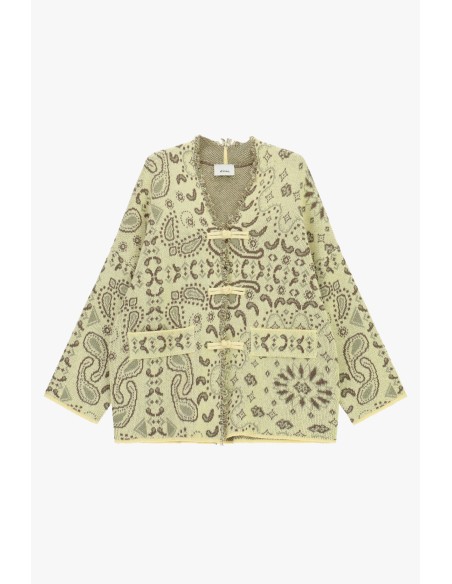 Cardigan com fecho de alamares e bolsos frontais Dixie