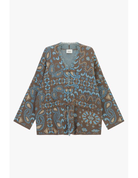 Cardigã com fecho de alamares e bolsos frontais Dixie