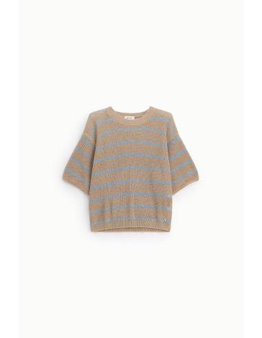 Top às riscas com mangas largas e decote redondo Dixie