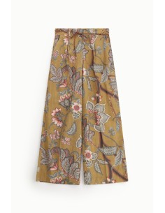 Calças palazzo com estampa floral e cintura alta Dixie 2