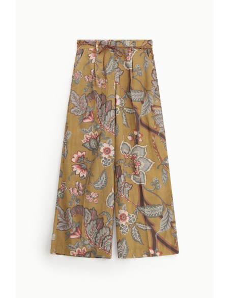 Calças Palazzo com estampa floral e cintura alta Dixie