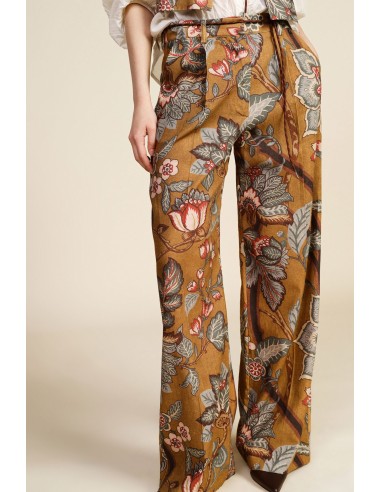 Calças Palazzo com Estampa Floral Cintura Alta Dixie