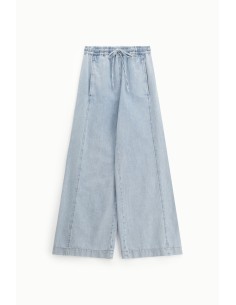 Jeans de Perna Larga com Cintura Alta e Cordão Dixie 2