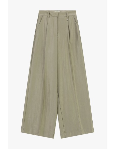 Calças Palazzo com Vinco Central e Bolsos Dixie