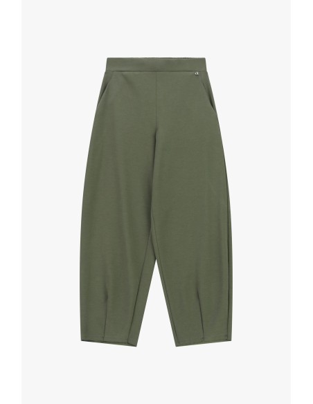 Calças Palazzo Cropped Cintura Alta Com Bolsos Dixie