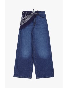 Calças de ganga de perna larga com cinto Dixie