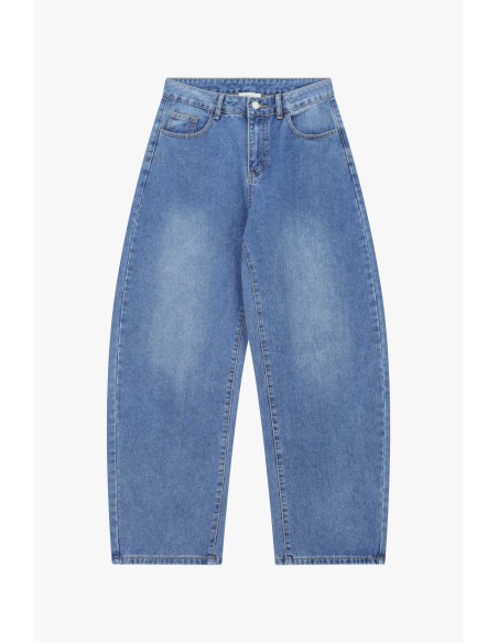 Jeans Balloon Fit com Cintura Alta e Perna Larga Dixie