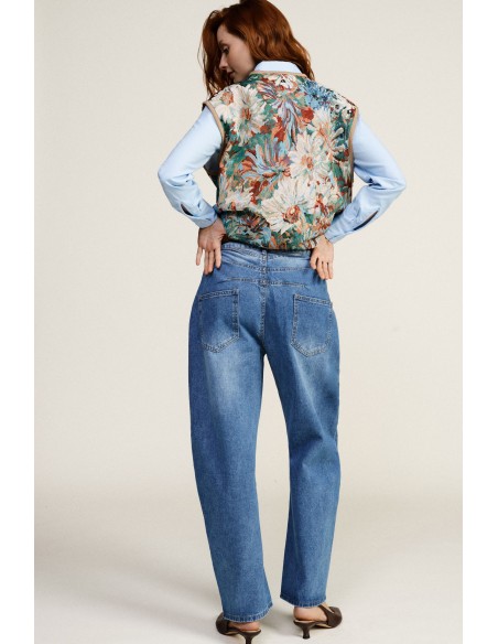 Jeans Balloon Fit com cintura alta e perna larga Dixie