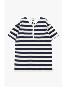 Polo às riscas com gola clássica e botões Dixie