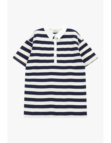 Polo às riscas com gola clássica e botões Dixie