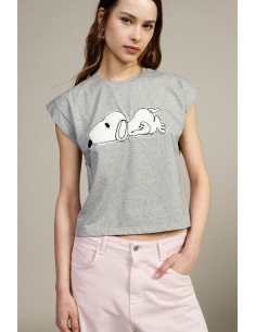 T-shirt de manga curta com estampa frontal do Snoopy Dixie