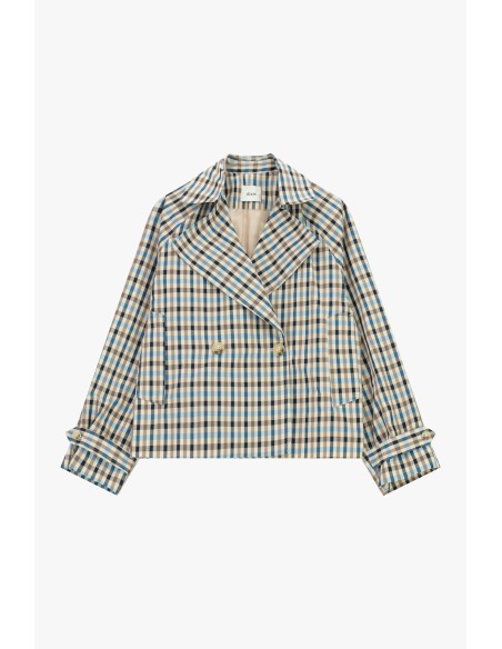 Casaco-Camisa Xadrez De Abotoamento Duplo Com Mangas Compridas Dixie