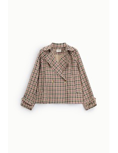 Casaco-Camisa Xadrez de Duplo Abotoamento com Mangas Compridas Dixie