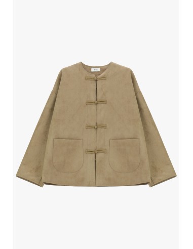 Jaqueta-Camisa Com Fecho Oriental E Bolsos Aplicados Dixie