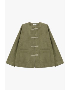 Casaco-camisa com fecho oriental e bolsos aplicados Dixie