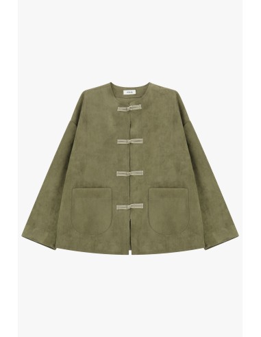 Casaco-camisa com fecho oriental e bolsos aplicados Dixie