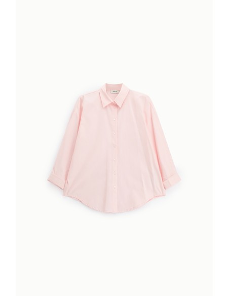 Camisa ampla com colarinho clássico e mangas 3/4 Dixie