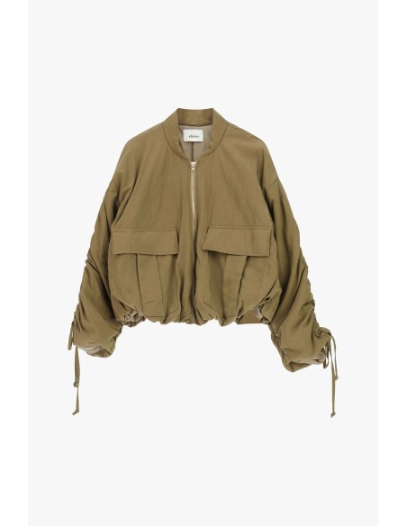 Bomber curto com cordão e bolsos frontais Dixie