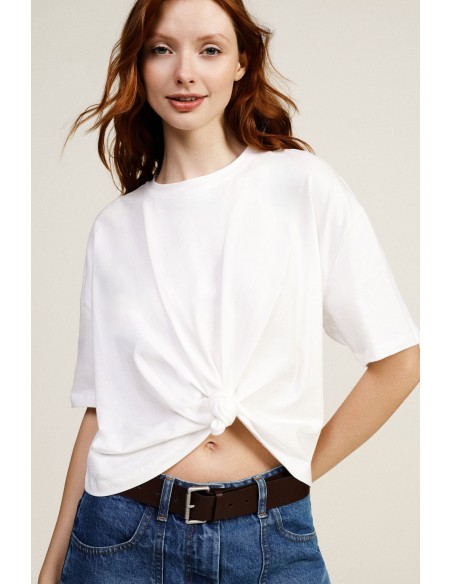 T-Shirt A Maniche Corte Con Nodo Centrale Dixie - Vestiti Firmati L...