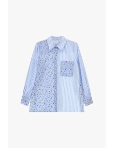 Camisa às riscas e floral com bolso frontal Dixie 2