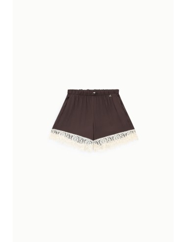 Shorts Corte Regular com Barra em Renda Floral Dixie