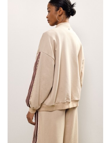 Sweatshirt com fecho, detalhes trançados, mangas com bordado Dixie