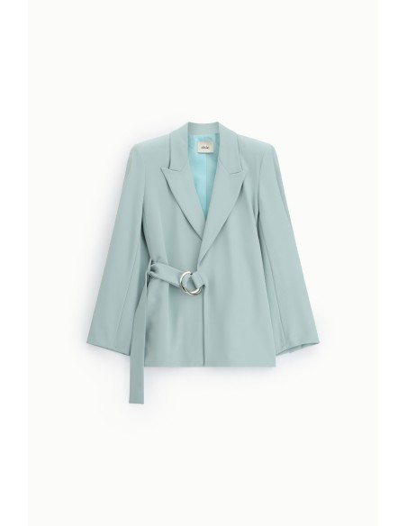 Blazer com cinto de argola e lapelas clássicas Dixie
