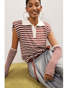 T-Shirt A Righe Con Colletto E Maniche Lunghe Dixie - Vestiti Firma...