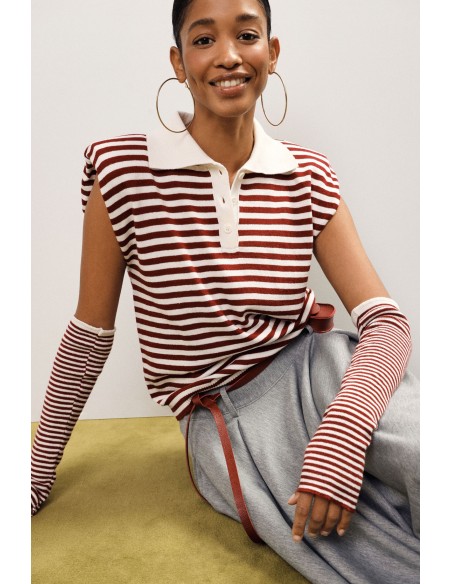 T-Shirt A Righe Con Colletto E Maniche Lunghe Dixie - Vestiti Firma...